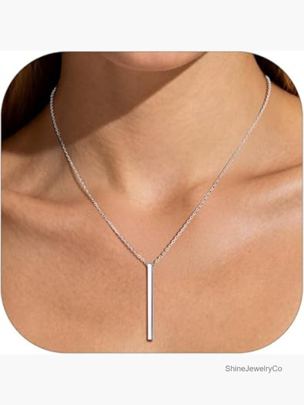 Dainty 925 Sterling Silver Pendant Necklace Adjustable 16-18" Lobster Clasp